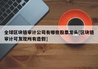 全球区块链审计公司有哪些股票龙头[区块链审计可发现所有造假]